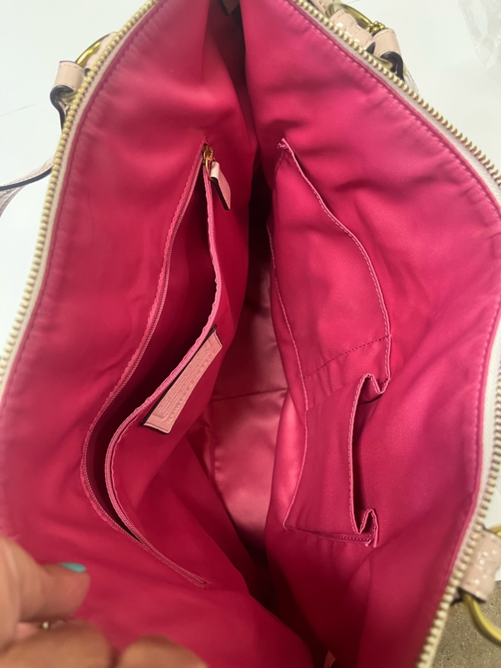Coach Poppy Graffiti Glam Tote Signature C Pink Khaki 14537 - Picture 8 of 13